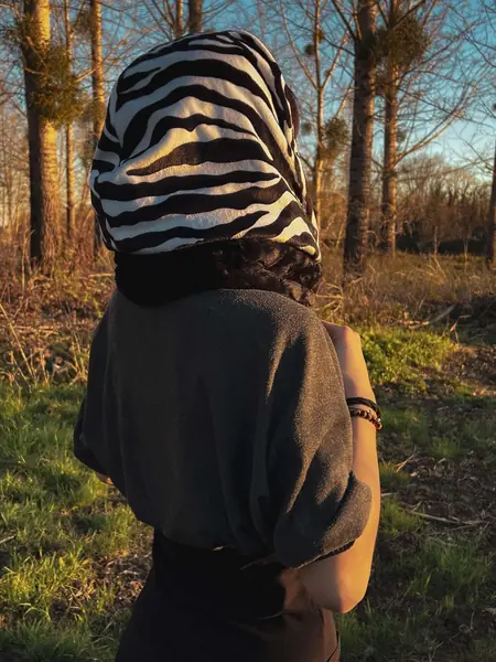 image de capuche à porter zébrée de dos